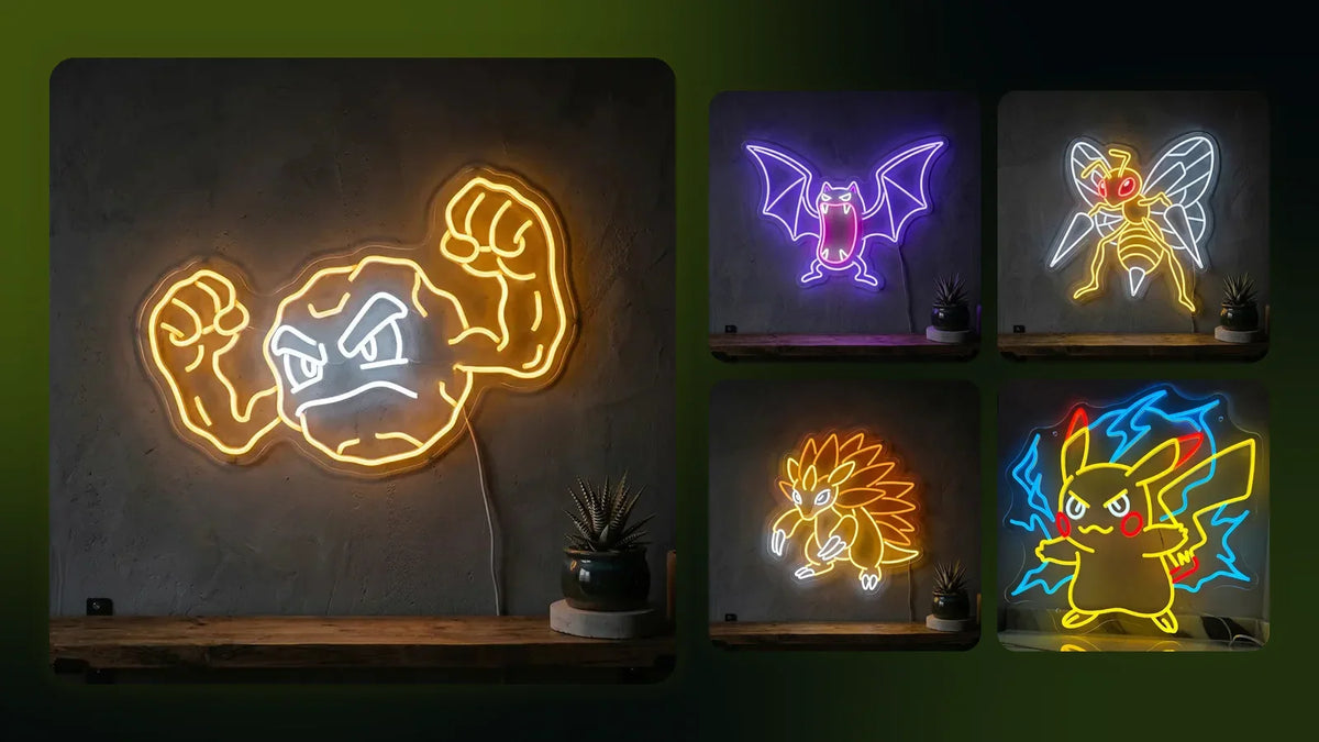 Leuchtende Neon LED Schilder von LoveLEDLights zum Ratgeber: Pokémon Neon Sets im Vergleich