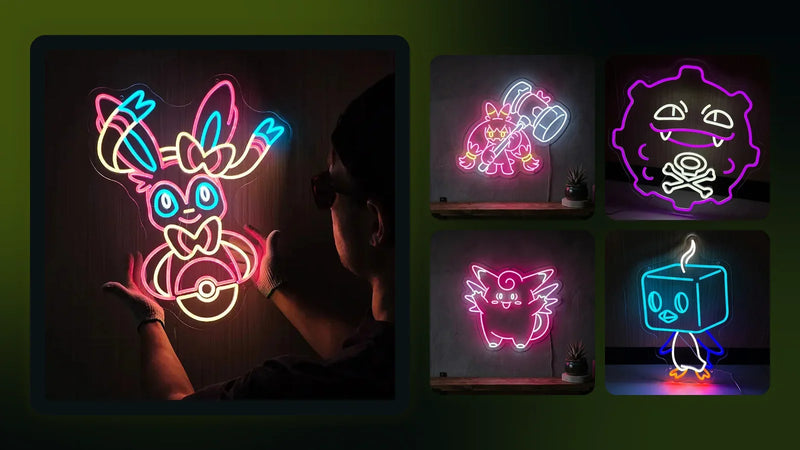 Leuchtende Neon LED Schilder von LoveLEDLights zum Ratgeber: Pokémon-Zimmer einrichten: Deko-Ideen für echte Fans