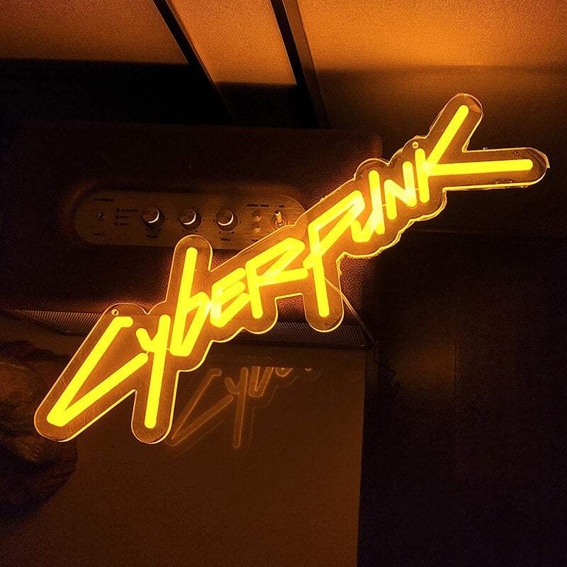 Cyberpunk LED Schild beleuchtet – Tokio-Neon Vibes für Gaming-Setups