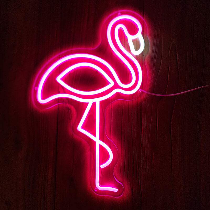 Flamingo Neon LED Schild USB – Tropical Sommer Wanddeko Wohnzimmer