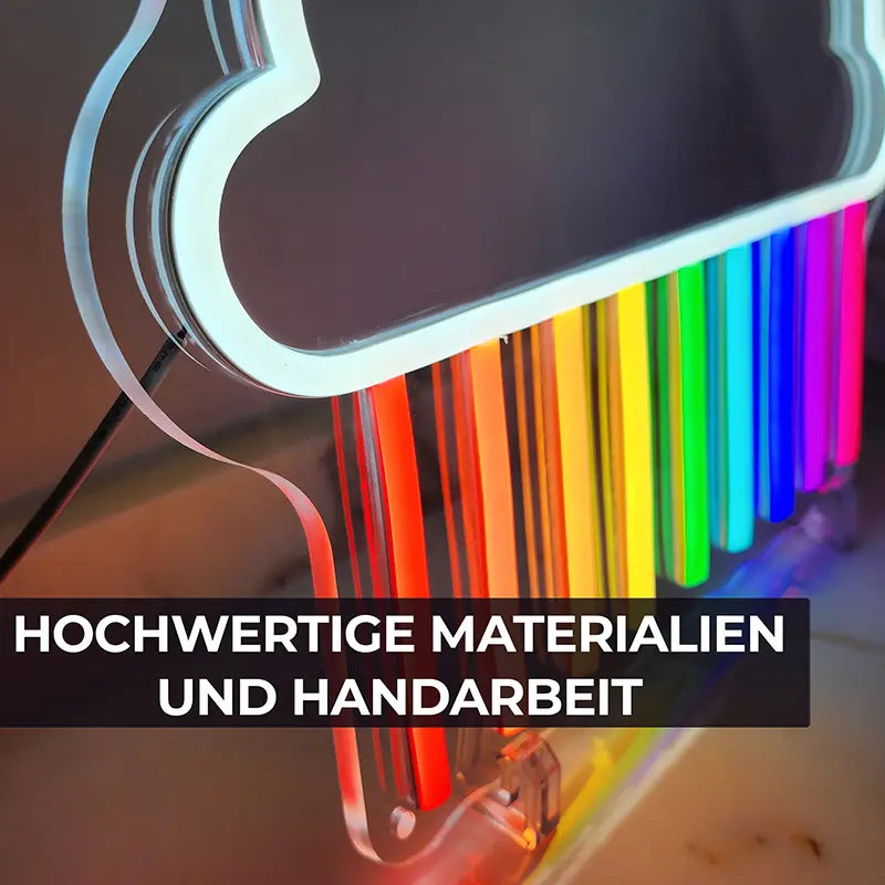 Regenbogenwolke Neon Sign – Wanddeko für Café und Lounge