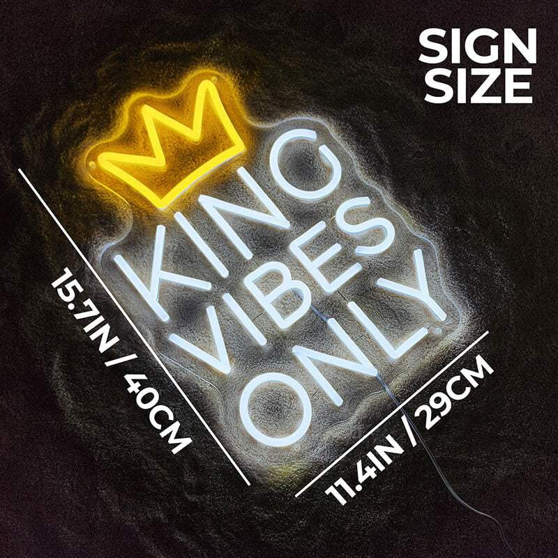 King Vibes Only Neon LED Schild – Streetwear Shop und Boutique Wanddeko
