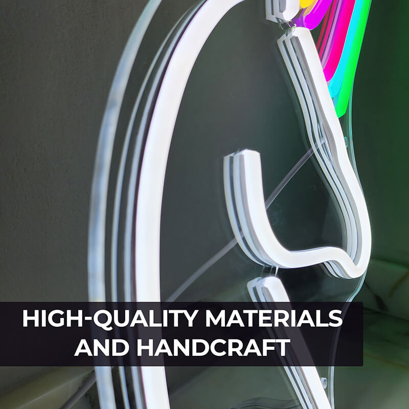 Einhorn Neon LED Schild – Fantasy Fan Wanddeko für Wohnzimmer