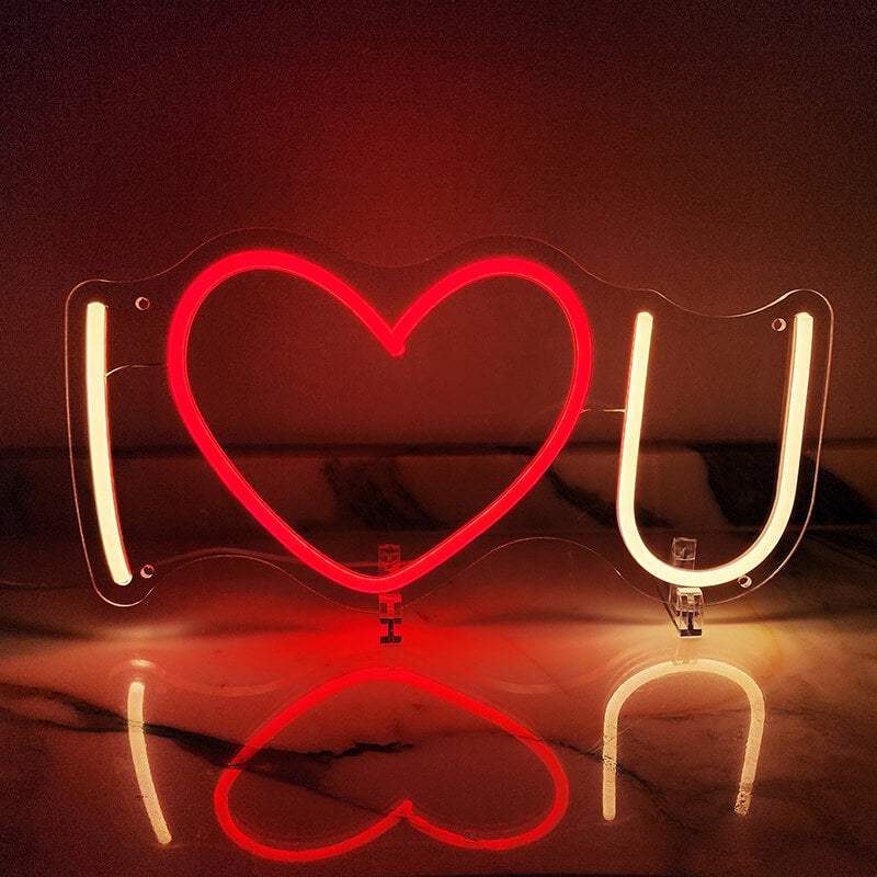 I Love You Neon LED Schild USB – kleines Liebes Geschenk für Sie und Ihn