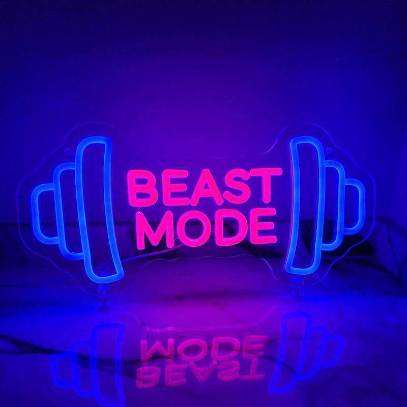 Beast Mode Neon LED Schild – Workout-Statement als Geschenk für Gym-Liebhaber