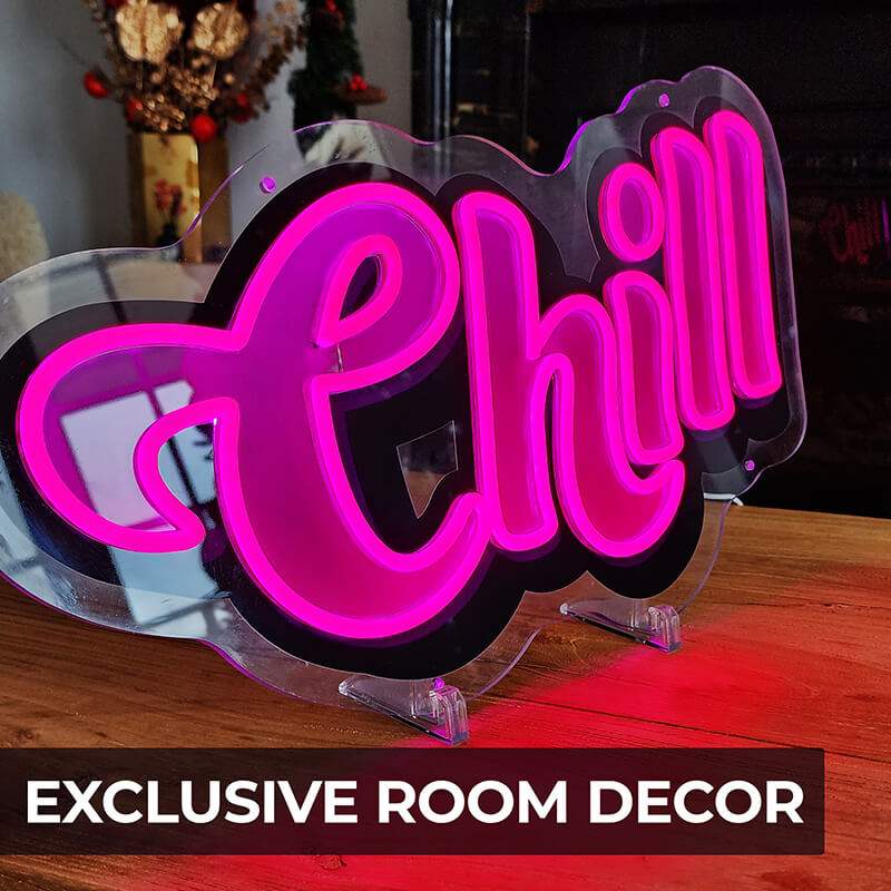 Chill Neon LED Schild – moderne Coolness als USB-Leuchtschild fürs Studio