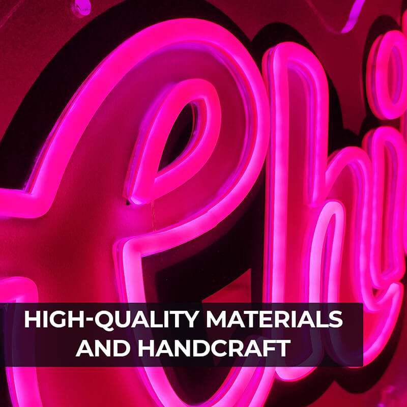 Chill Schriftzug LED – pinker Schriftzug als beleuchtete Wanddeko für Chillout-Areas