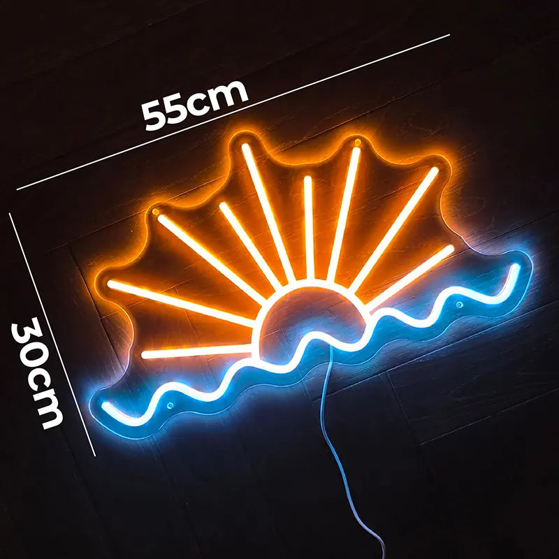 Aufgehende Sonne Neon LED Schild – Natur-Leuchtschild als Energie-Statement fürs Büro