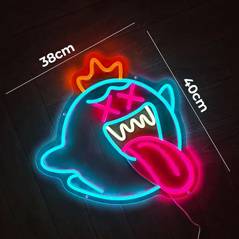 Halloween Geist Neon LED – Crazy-Edition als spielerische Wanddeko