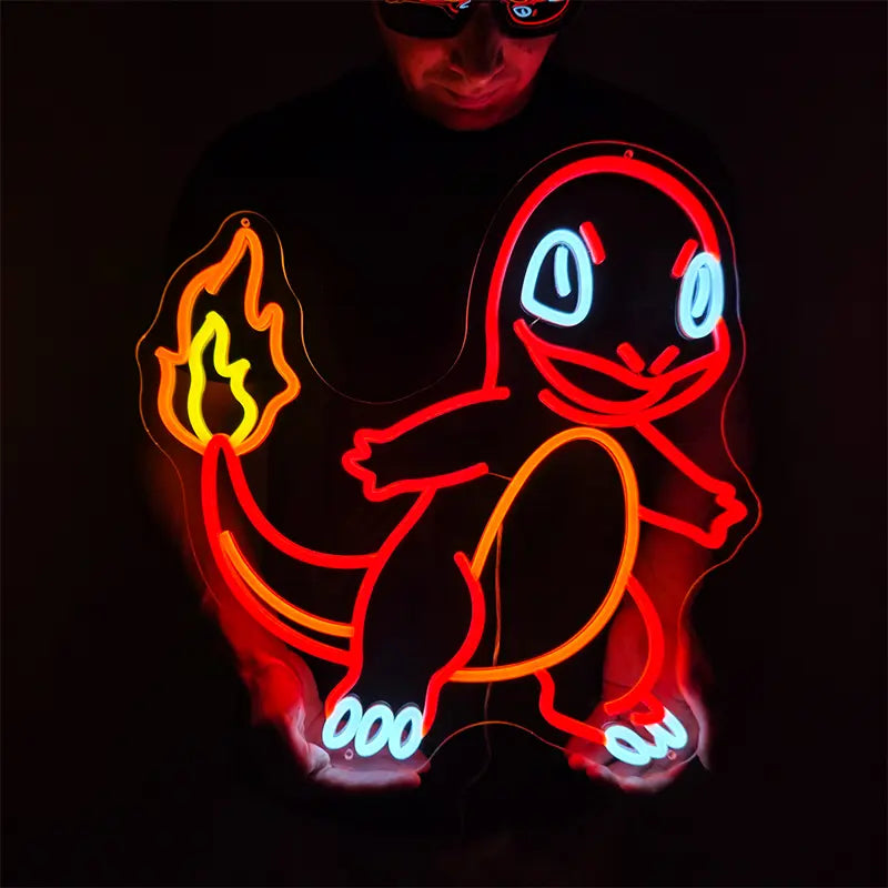Glumanda Pokémon LED Geschenk – Wanddeko fürs Anime-Zimmer