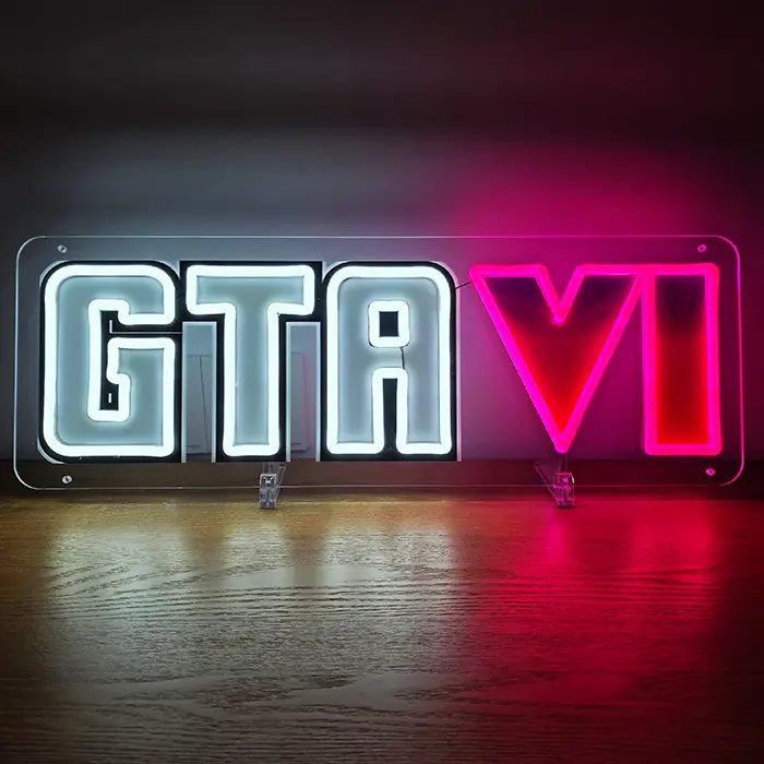GTA VI Neon LED Schild – USB Leuchtschild | GTA 6 Gaming Deko