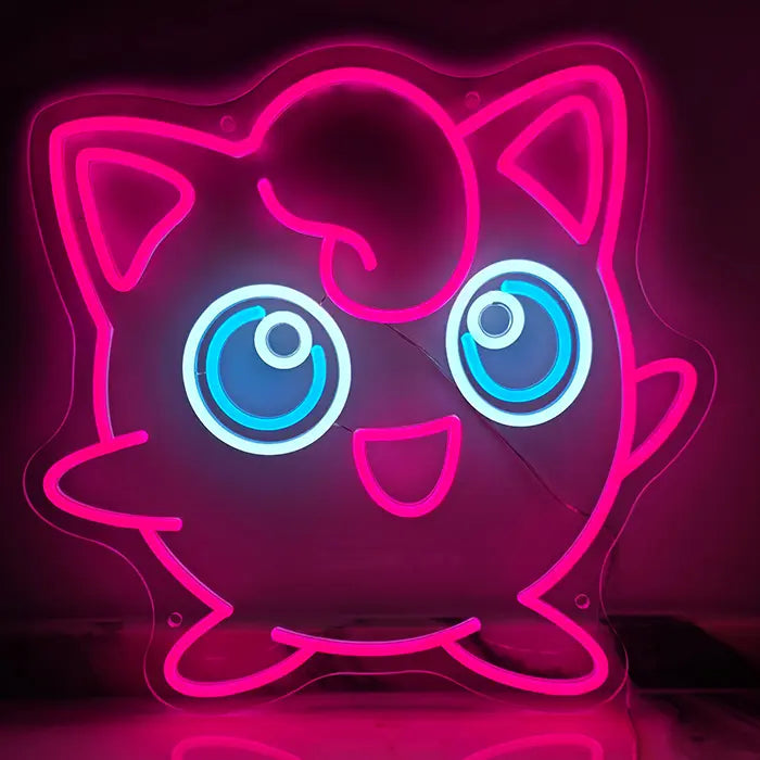 Pokémon Pummeluff Neon LED Schild – Dimmbar mit Fernbedienung | Pokémon Gaming Wanddeko