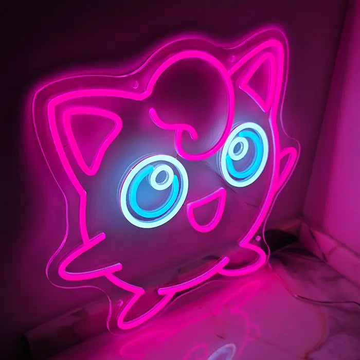 Pokémon Pummeluff Neon LED Schild – Dimmbar mit Fernbedienung | Pokémon Gaming Wanddeko
