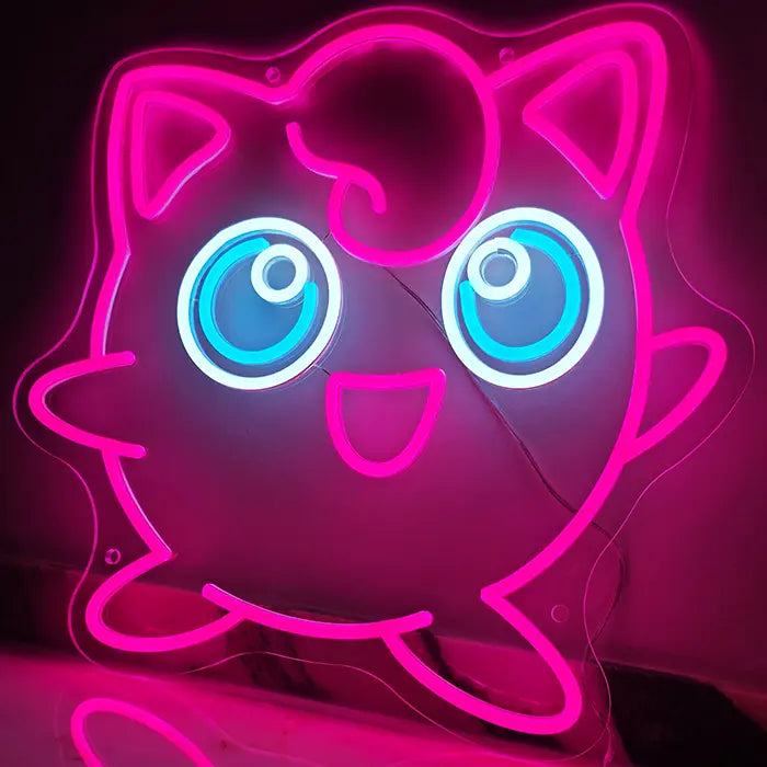 Pokémon Pummeluff Neon LED Schild – Dimmbar mit Fernbedienung | Pokémon Gaming Wanddeko
