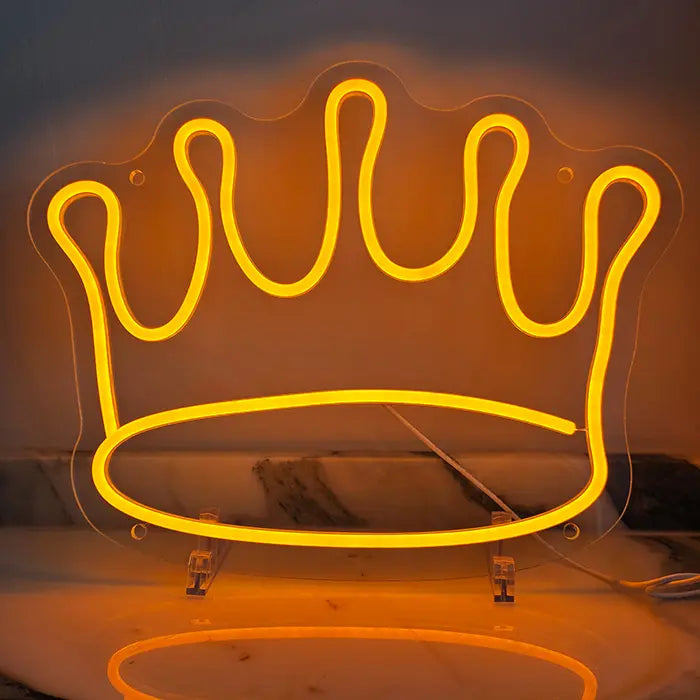 Crown Neon LED Sign – USB, Dimmable | Bedroom Glamour Decor