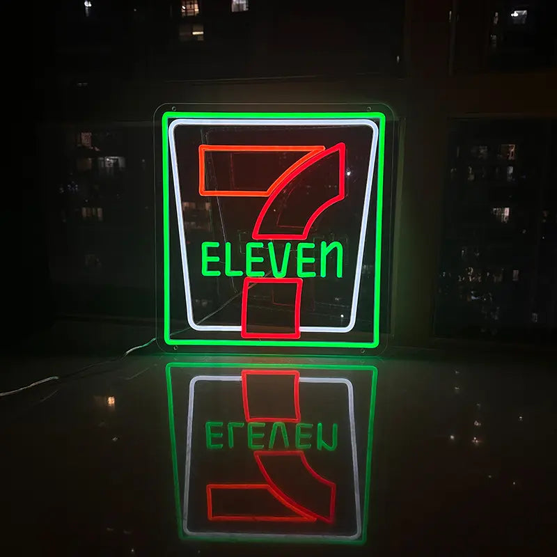 7-Eleven Retro Neon LED Schild – 12V Leuchtschild | Retro Logo Wanddeko
