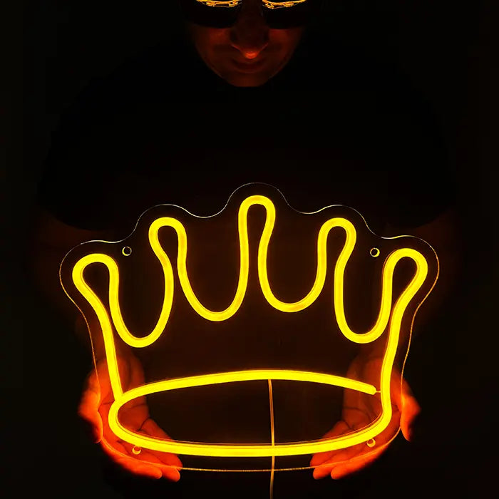 Crown Neon LED Sign – USB, Dimmable | Bedroom Glamour Decor
