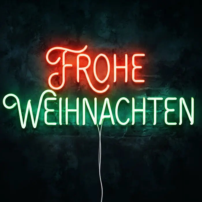 "Frohe Weihnachten" in Rot-Grün Style XL 55cm (12V)