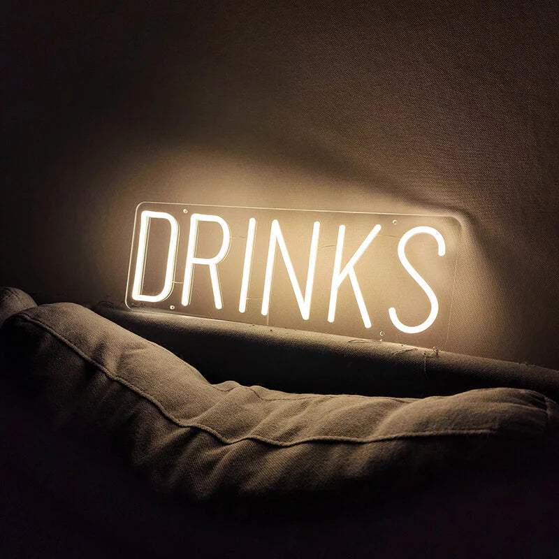 Drinks Neon LED Schild handgefertigt – Restaurant und Lounge Deko