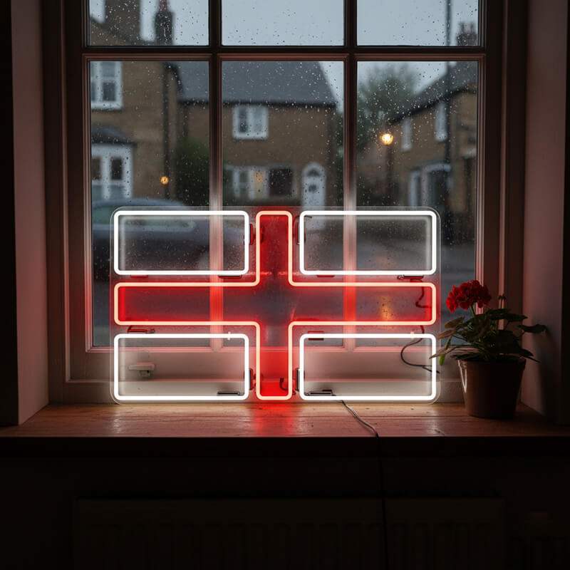 Union Jack Neon LED Schild beleuchtet – Whisky Bar und Gentleman Club Deko