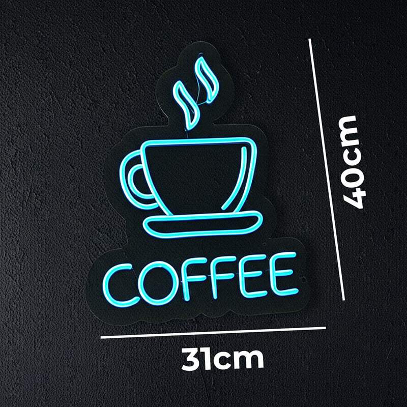 Kaffee Neon LED Schild – handgefertigte Wanddeko für Kaffeeliebhaber