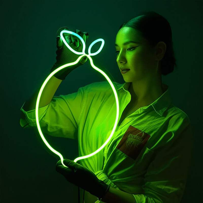 Zitrone Lemon LED Leuchtschild beleuchtet – Frucht Wanddeko für Küche
