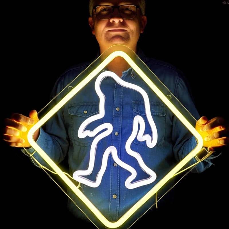 Yeti LED Leuchtschild beleuchtet – Monster Wanddeko fürs Jugendzimmer