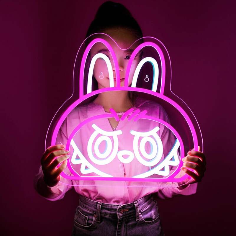 Neon Monster LED Leuchtschild beleuchtet – kawaii Wandbild für Jugendzimmer