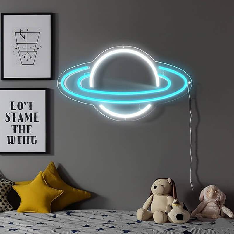 Saturn Leuchtschild – kosmische Deko für Astronomie-Fans