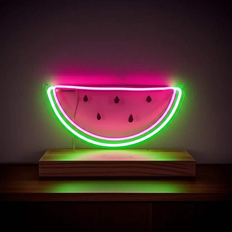 Wassermelone Neon LED Schild USB – Sommer Deko fürs Café