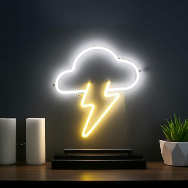 Wolken-Blitz Leuchtschild – Geschenkidee für Wetterfans und Outdoor-Freunde