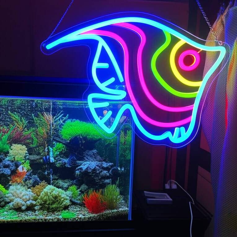 Ozean Fisch Leuchtschild – Wanddeko fürs Badezimmer und Spa