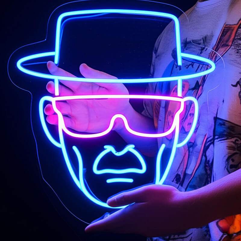 Walter White Heisenberg LED Leuchtschild beleuchtet – Breaking Bad Wanddeko