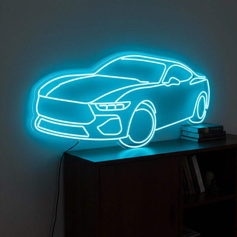 F-GT Sportauto Neon LED Schild USB – Rennwagen Fan Hobbyraum Beleuchtung