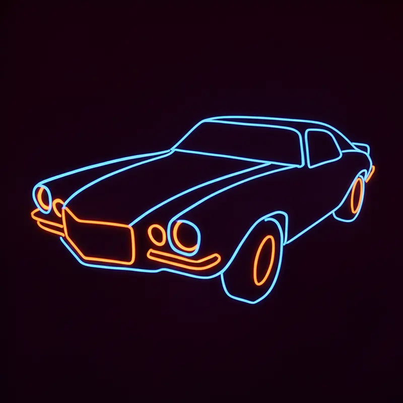 Chevrolet Camaro Neon LED Schild 12V – Muscle Car Statement als XL-Wanddeko fürs Wohnzimmer