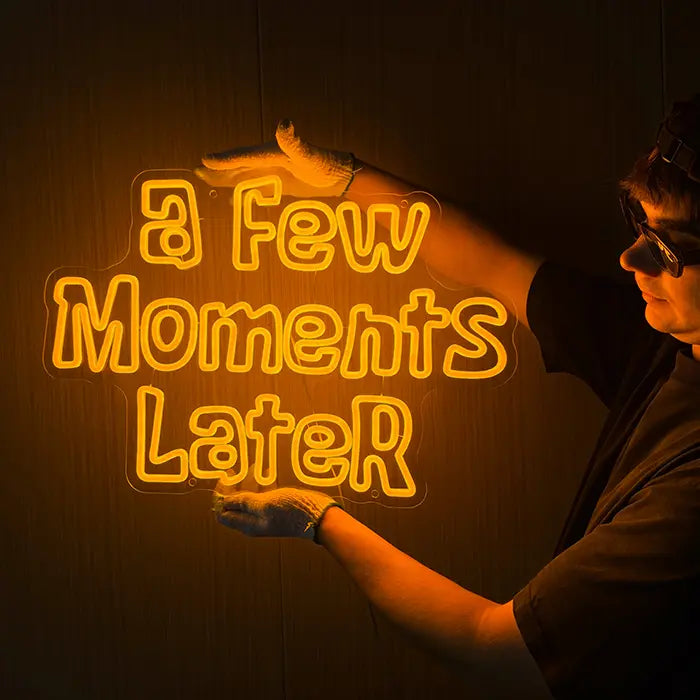 Moments Later Neon LED Sign – Dimmable with Remote | SpongeBob Wall Decor