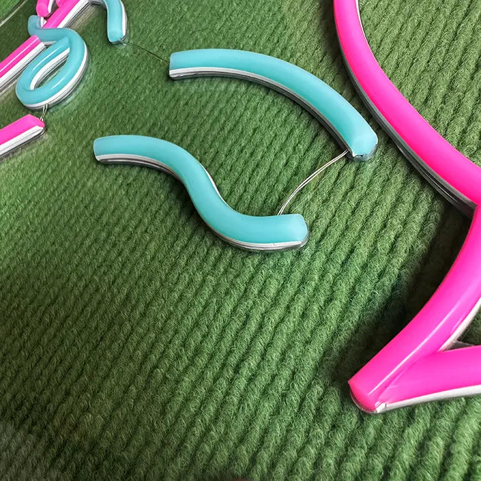 Neon Bunny LED Sign Set, with the connecting cable visible along the bottom edge