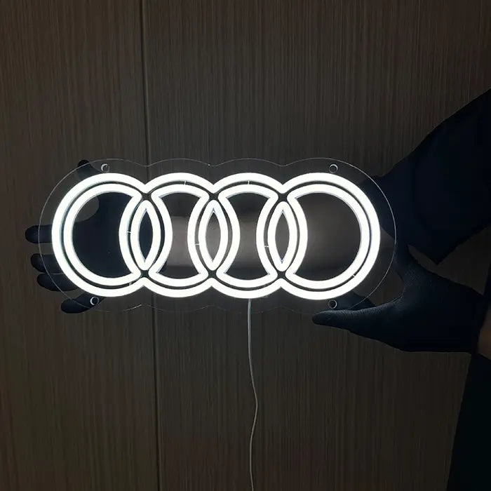 Car Garage Decor neon LED sign, close view of the transitions between the neon lines
