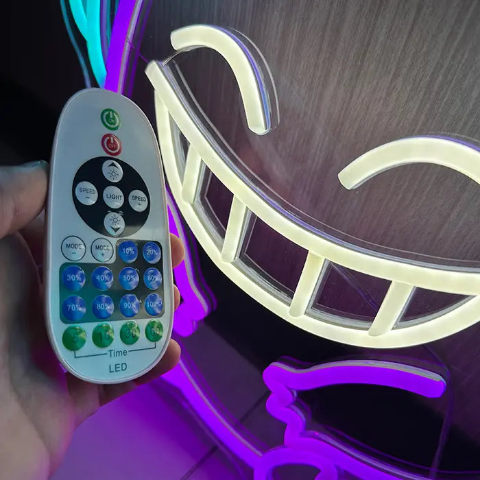 Pokémon Gengar Chill neon LED sign, evenly lit neon line across the full width of the design