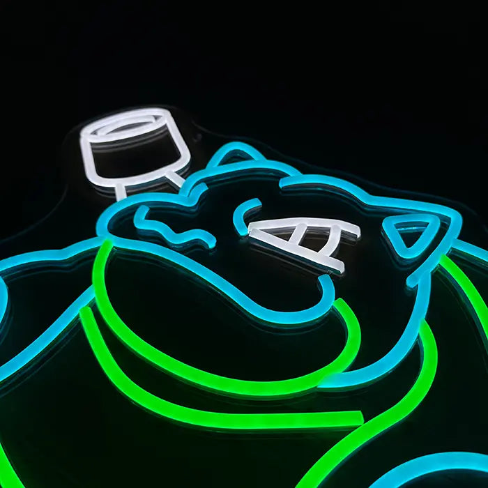 Pokémon Blastoise Neon LED Sign, Space Edition, in close-up: head with a determined look and water cannon