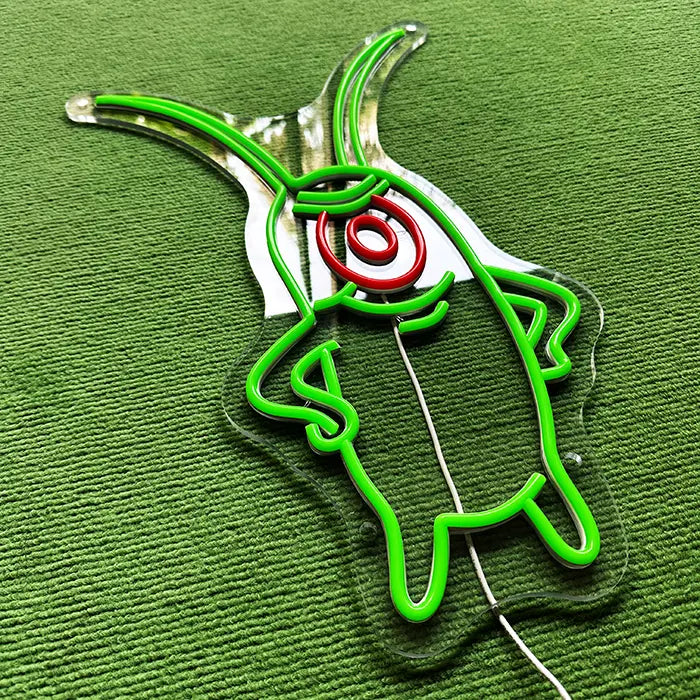 SpongeBob Freaks Set Neon LED Sign, motif The Plankton: switched off from above at an angle