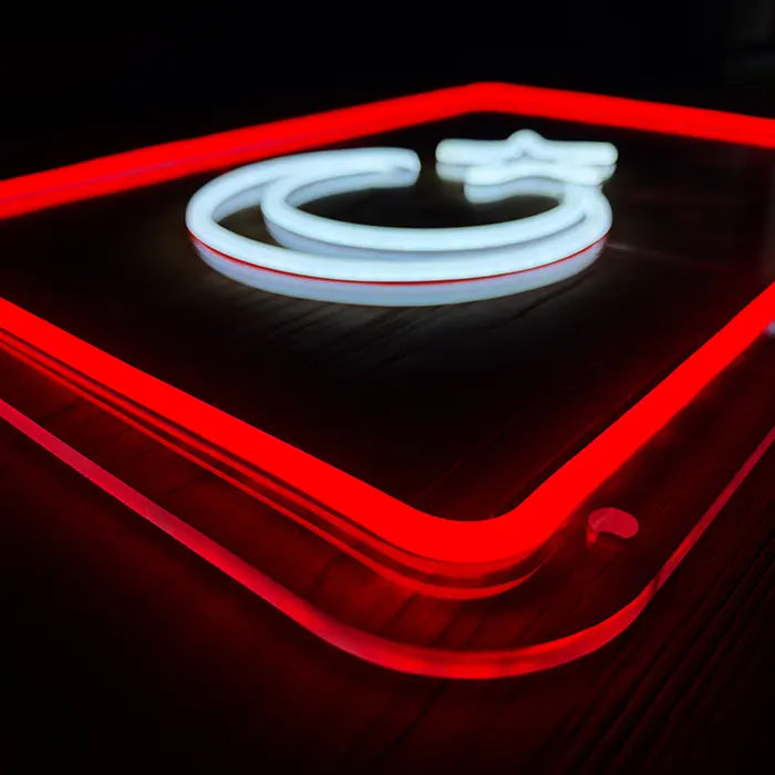 Turkish Flag Neon LED Sign – Dimmable, USB or 12V | Turkey Fan Wall Decor