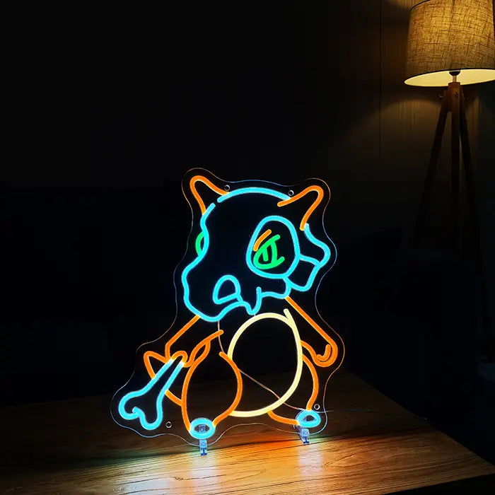 Neonová LED cedule Pokémon Cubone – Stmívatelné dálkovým ovladačem | Herní dekorace Pokémon