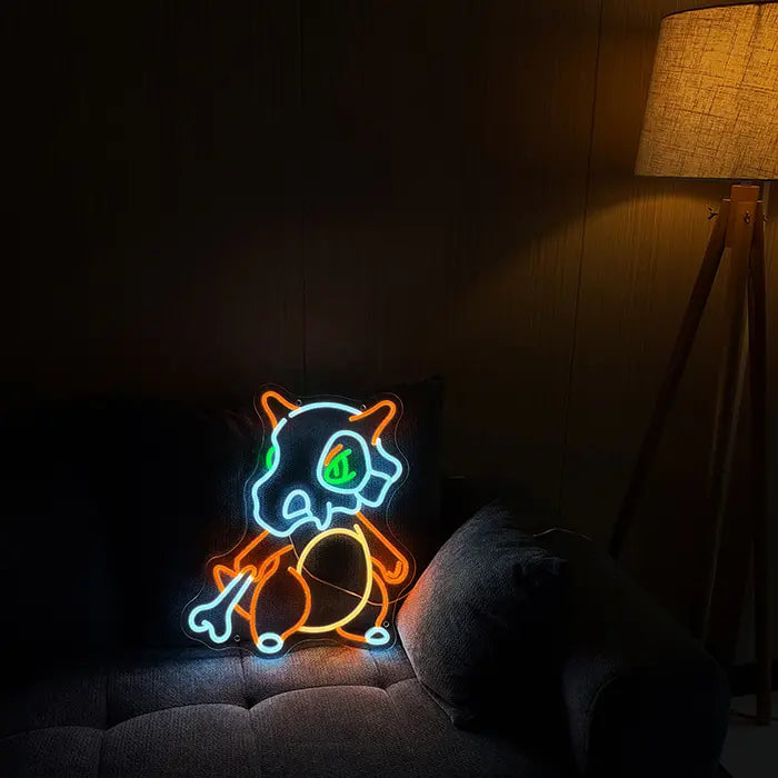 Neonová LED cedule Pokémon Cubone – Stmívatelné dálkovým ovladačem | Herní dekorace Pokémon