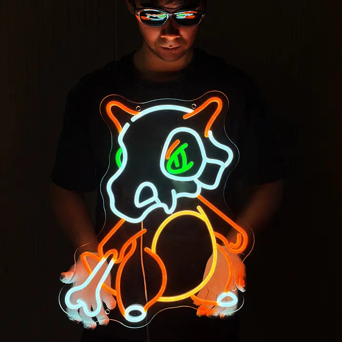 Neonová LED cedule Pokémon Cubone – Stmívatelné dálkovým ovladačem | Herní dekorace Pokémon