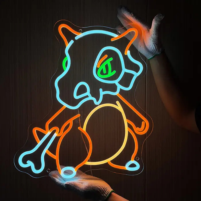 Neonová LED cedule Pokémon Cubone – Stmívatelné dálkovým ovladačem | Herní dekorace Pokémon
