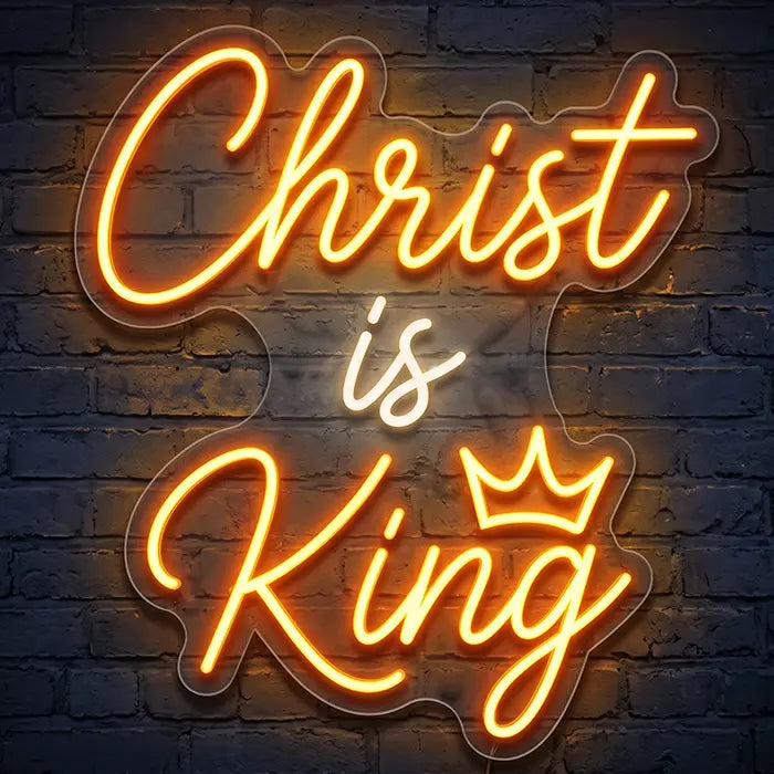 Christ is King Set Neon LED Sign – 7 Designs, USB or 12V | Christian Decor