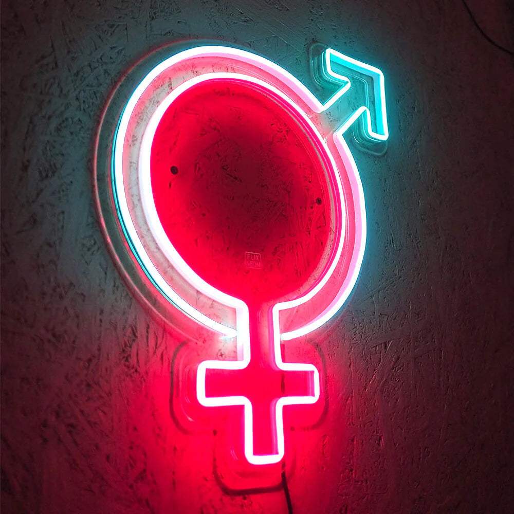 Mann & Frau Neon LED Schild USB – WC Business Deko für Restaurants
