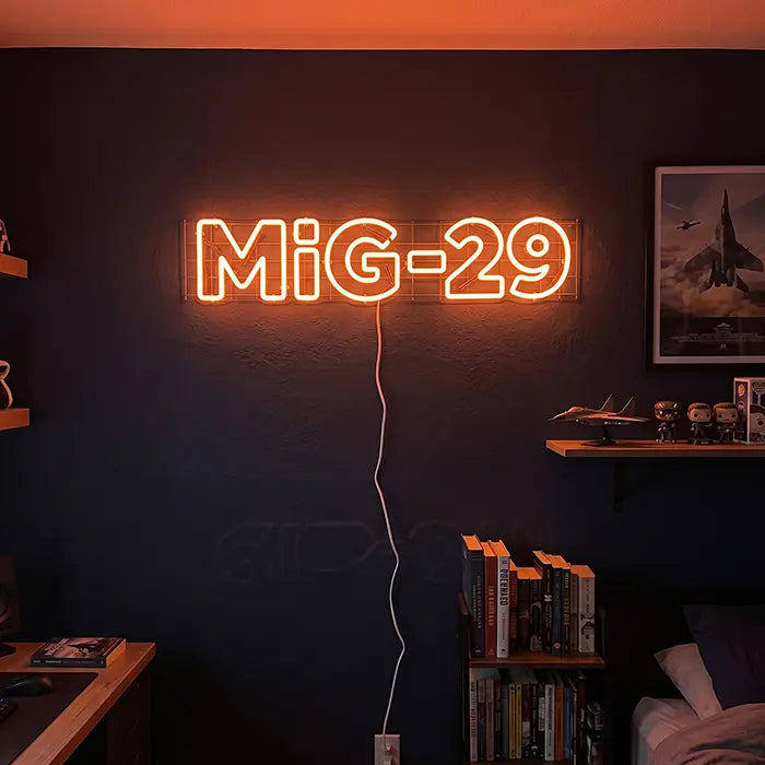 MiG-29 Fighter Jet Set Neon LED Sign – 4 Designs, Dimmable | Aviation Decor