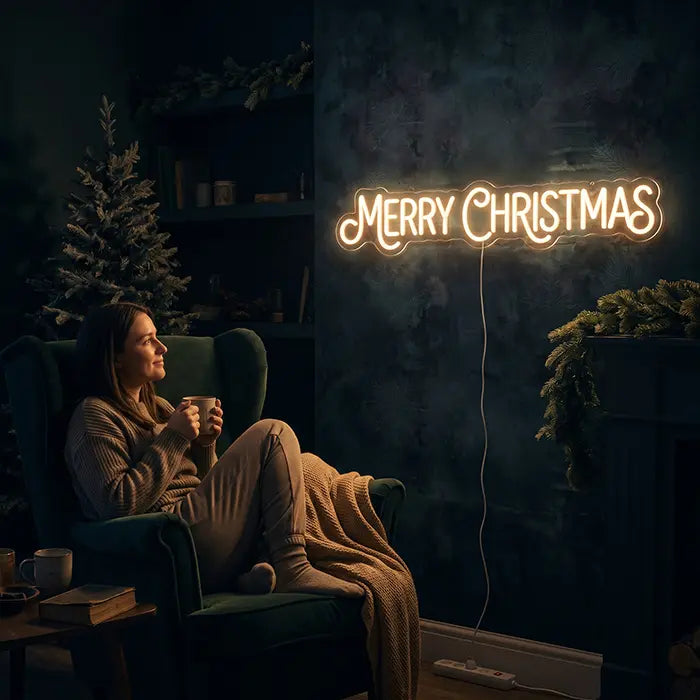 Marry Christmas in Warm Weiß 50cm (USB)